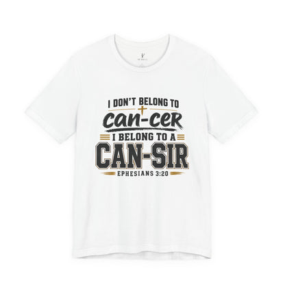 "Can-sir Tee" Golden Edition— Christian Cancer Survivor Shirt (Ephesians 3:20)