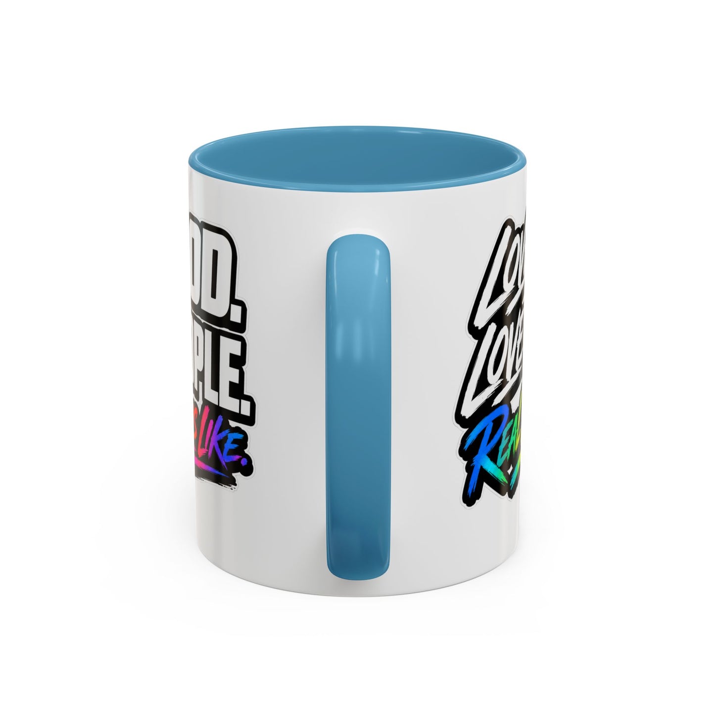 Love God. Love People-Accent Coffee Mug