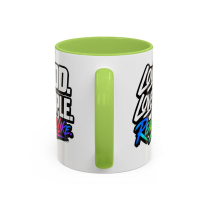 Love God. Love People-Accent Coffee Mug
