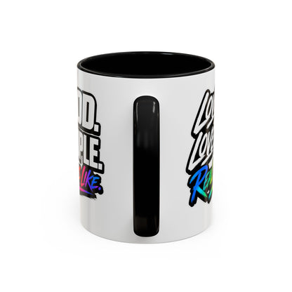 Love God. Love People-Accent Coffee Mug