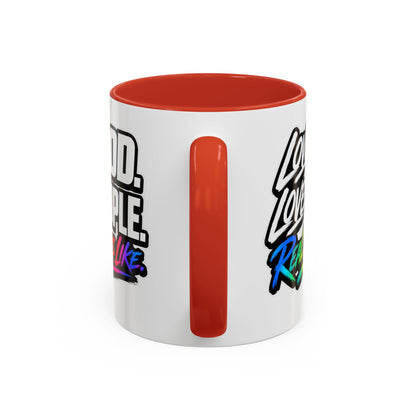 Love God. Love People-Accent Coffee Mug