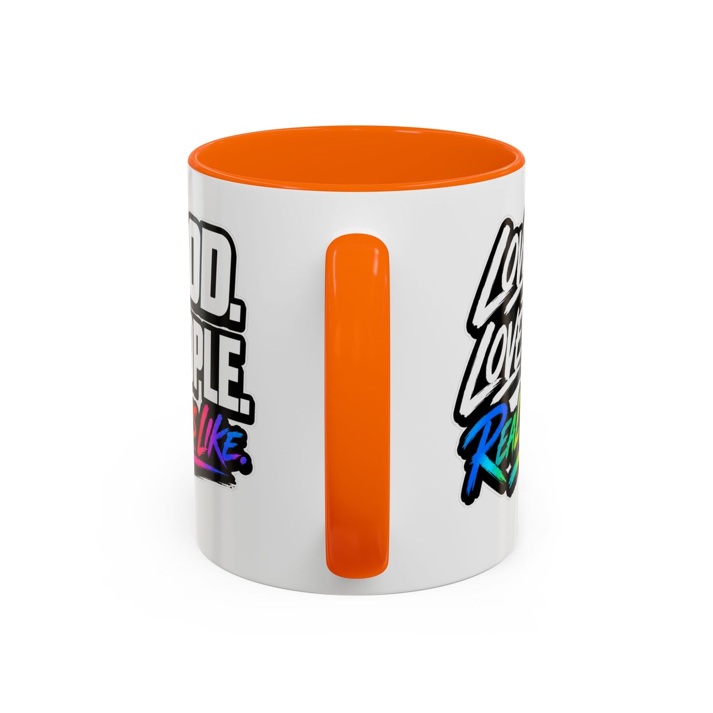 Love God. Love People-Accent Coffee Mug