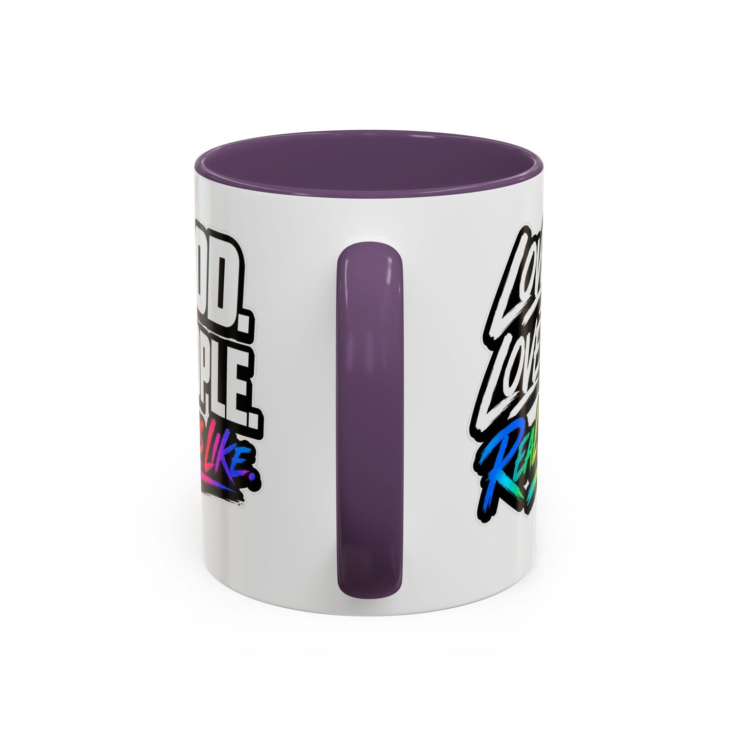 Love God. Love People-Accent Coffee Mug