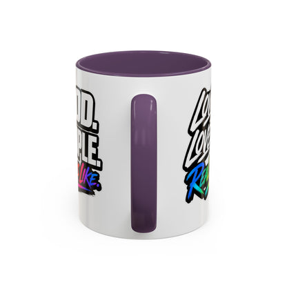 Love God. Love People-Accent Coffee Mug