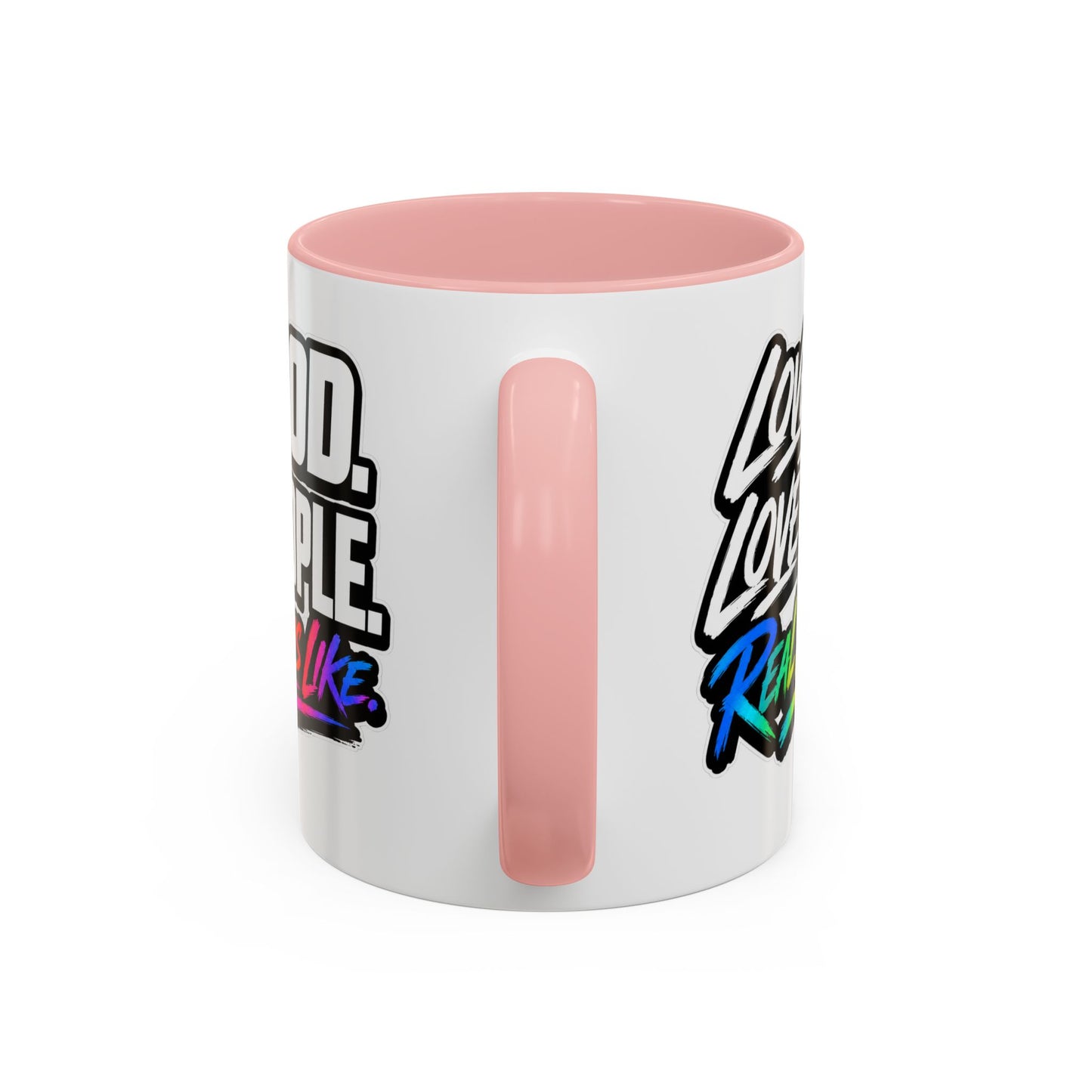 Love God. Love People-Accent Coffee Mug